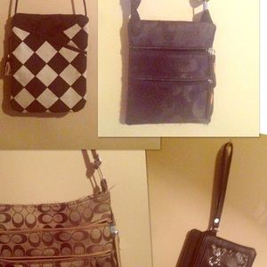 Lots of crossbody satchels and wristlet